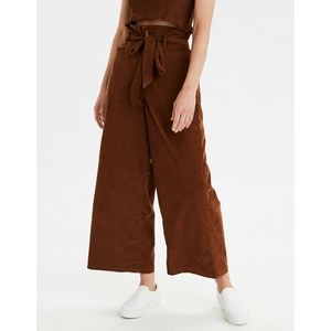 AE High waisted corduroy paperbag wide leg pants